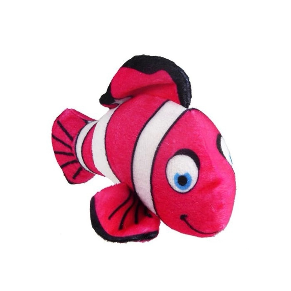 Goffa Pink and White Clown Fish Plush Toy 4.5” x 9”